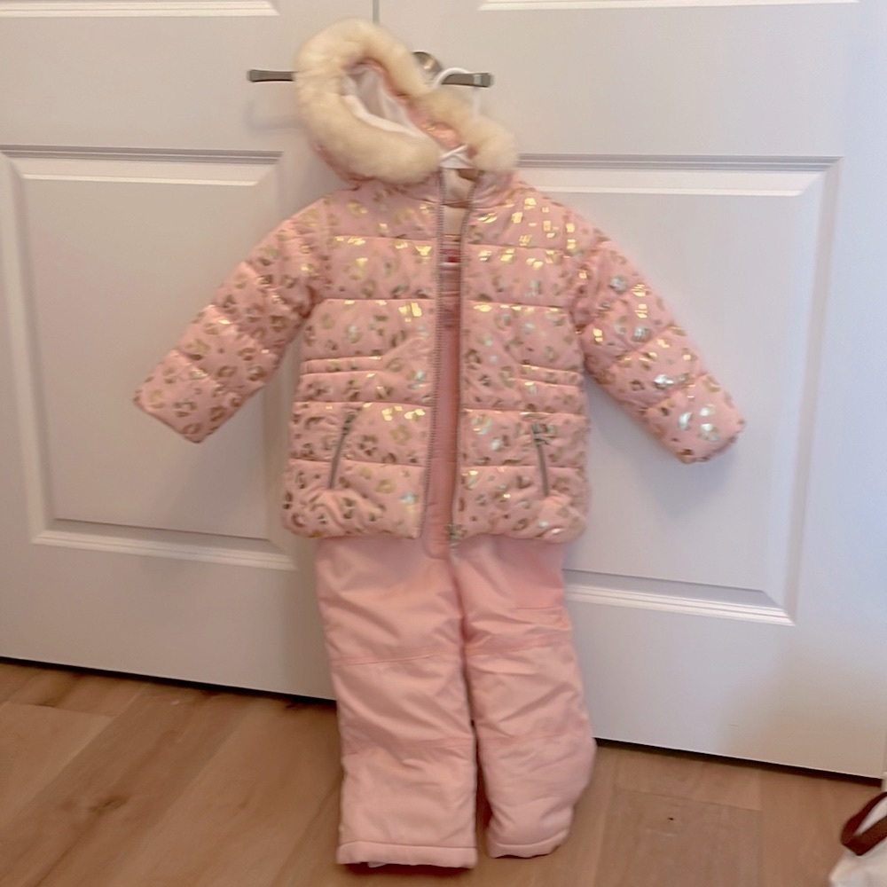 Carter's Pink leopard snowsuit